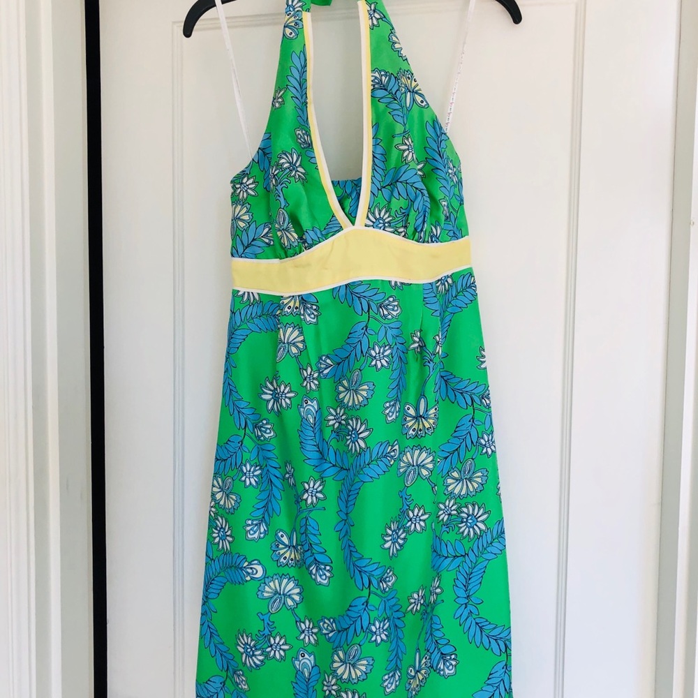 Lilly Pulitzer silk halter dress. Like new!